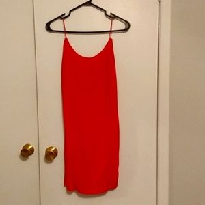 Cherry red spaghetti strap dress